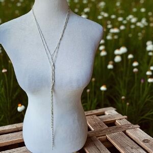 Canvas Long Silver necklace vintage